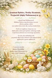 Życzenia wielkanocne — grafika okolicznościowa SP 35